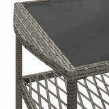4 Piece Garden Sofa Set with Cushions Grey Poly Rattan