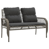 4 Piece Garden Sofa Set with Cushions Grey Poly Rattan - Top-Down View