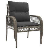 4 Piece Garden Sofa Set with Cushions Grey Poly Rattan - 45-Degree Angle