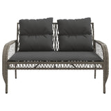 4 Piece Garden Sofa Set with Cushions Grey Poly Rattan - Close-Up Angle