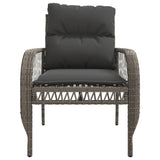 4 Piece Garden Sofa Set with Cushions Grey Poly Rattan