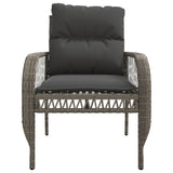 4 Piece Garden Sofa Set with Cushions Grey Poly Rattan - Low Angle