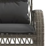 4 Piece Garden Sofa Set with Cushions Grey Poly Rattan - Extra Image