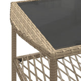 4 Piece Garden Sofa Set with Cushions Beige Poly Rattan