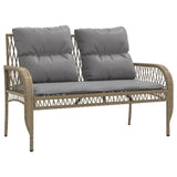 4 Piece Garden Sofa Set with Cushions Beige Poly Rattan - Top-Down View