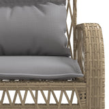 4 Piece Garden Sofa Set with Cushions Beige Poly Rattan - Extra Image