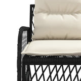 2 Piece Garden Sofa Set with Cushions Black Poly Rattan - Low Angle