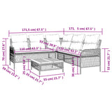 2 Piece Garden Sofa Set with Cushions Black Poly Rattan - Extra Image