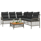 2 Piece Garden Sofa Set with Cushions Grey Poly Rattan - Top-Down View