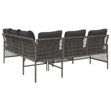 2 Piece Garden Sofa Set with Cushions Grey Poly Rattan - Close-Up Angle