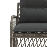 2 Piece Garden Sofa Set with Cushions Grey Poly Rattan - Low Angle