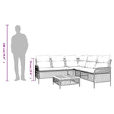 2 Piece Garden Sofa Set with Cushions Grey Poly Rattan - Extra Image
