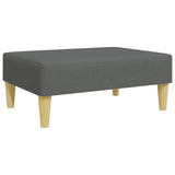 Footstool Dark Grey 77x55x31 cm Fabric - Front View