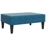 Footstool Blue 77x55x31 cm Velvet - Front View