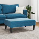 Footstool Blue 77x55x31 cm Velvet - Side View