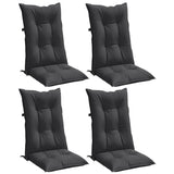 Highback Chair Cushions 4 pcs Melange Anthracite 120x50x7 cm Fabric - Side View