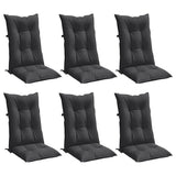 Highback Chair Cushions 6 pcs Melange Anthracite 120x50x7 cm Fabric - Side View