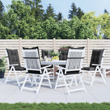 Highback Chair Cushions 6 pcs Melange Anthracite 120x50x7 cm Fabric - Top-Down View