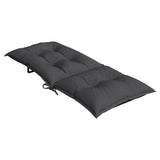 Highback Chair Cushions 6 pcs Melange Anthracite 120x50x7 cm Fabric - Rear View