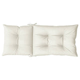 Highback Chair Cushions 4 pcs Melange Cream 120x50x7 cm Fabric - Close-Up Angle