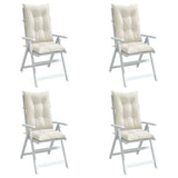 Highback Chair Cushions 4 pcs Melange Cream 120x50x7 cm Fabric