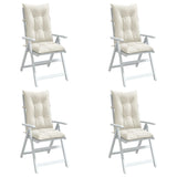 Highback Chair Cushions 4 pcs Melange Cream 120x50x7 cm Fabric