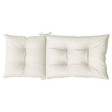 Highback Chair Cushions 6 pcs Melange Cream 120x50x7 cm Fabric