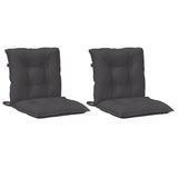 Lowback Chair Cushions 2 pcs Melange Anthracite 100x50x7 cm Fabric - Top-Down View