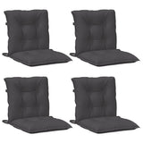 Lowback Chair Cushions 4 pcs Melange Anthracite 100x50x7 cm Fabric - Top-Down View