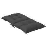 Lowback Chair Cushions 4 pcs Melange Anthracite 100x50x7 cm Fabric - Rear View
