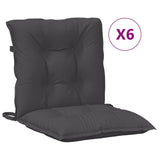 Lowback Chair Cushions 6 pcs Melange Anthracite 100x50x7 cm Fabric - Front View