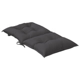 Lowback Chair Cushions 6 pcs Melange Anthracite 100x50x7 cm Fabric - Rear View