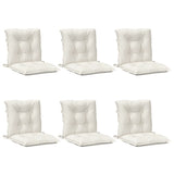 Lowback Chair Cushions 6 pcs Melange Cream 100x50x7 cm Fabric - Side View