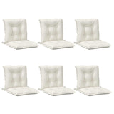 Lowback Chair Cushions 6 pcs Melange Cream 100x50x7 cm Fabric - Front View