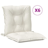 Lowback Chair Cushions 6 pcs Melange Cream 100x50x7 cm Fabric - Top-Down View