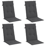 Highback Chair Cushions 4 pcs Melange Anthracite 120x50x4 cm