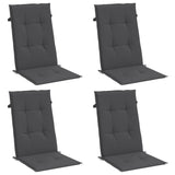Highback Chair Cushions 4 pcs Melange Anthracite 120x50x4 cm Fabric - Side View