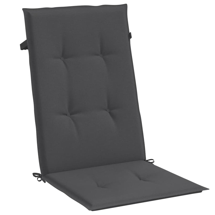 Highback Chair Cushions 4 pcs Melange Anthracite 120x50x4 cm