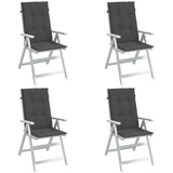 Highback Chair Cushions 4 pcs Melange Anthracite 120x50x4 cm Fabric