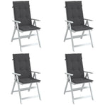 Highback Chair Cushions 4 pcs Melange Anthracite 120x50x4 cm