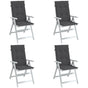 Highback Chair Cushions 4 pcs Melange Anthracite 120x50x4 cm