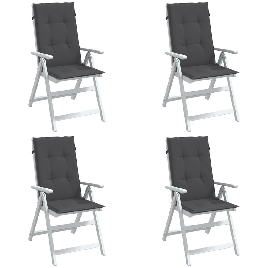 Highback Chair Cushions 4 pcs Melange Anthracite 120x50x4 cm