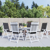 Highback Chair Cushions 6 pcs Melange Anthracite 120x50x4 cm Fabric - Top-Down View