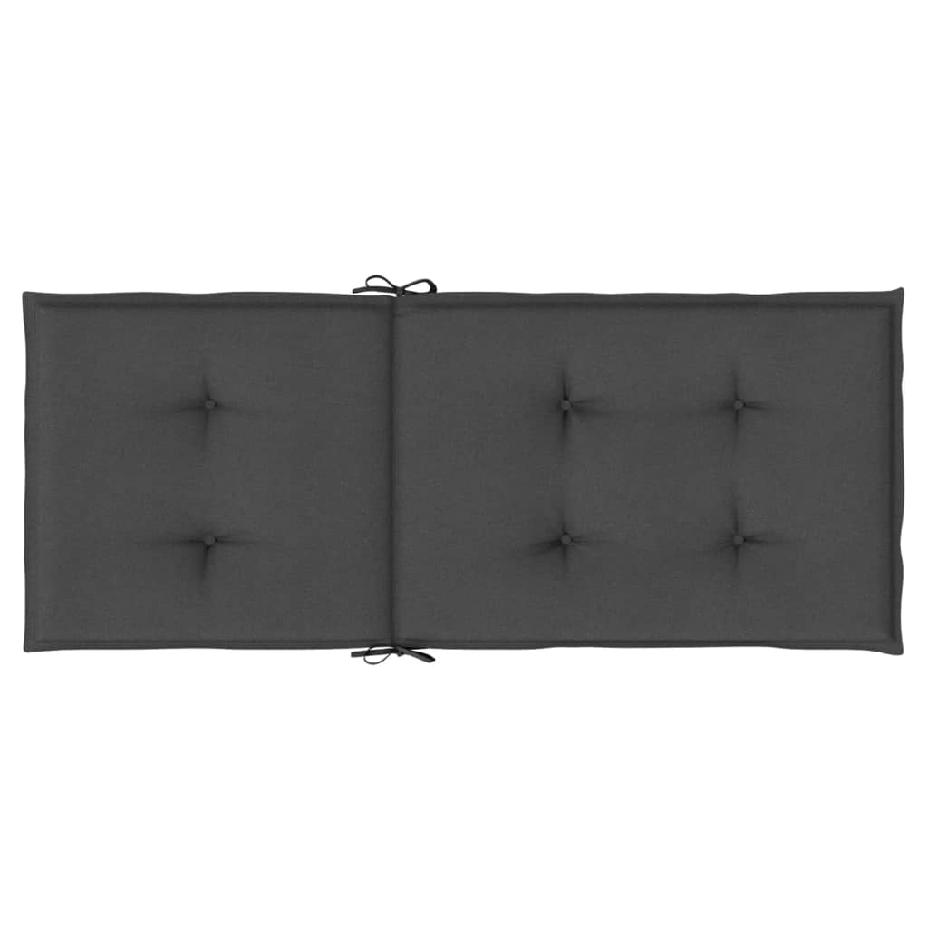 Highback Chair Cushions 6 pcs Melange Anthracite 120x50x4 cm Fabric