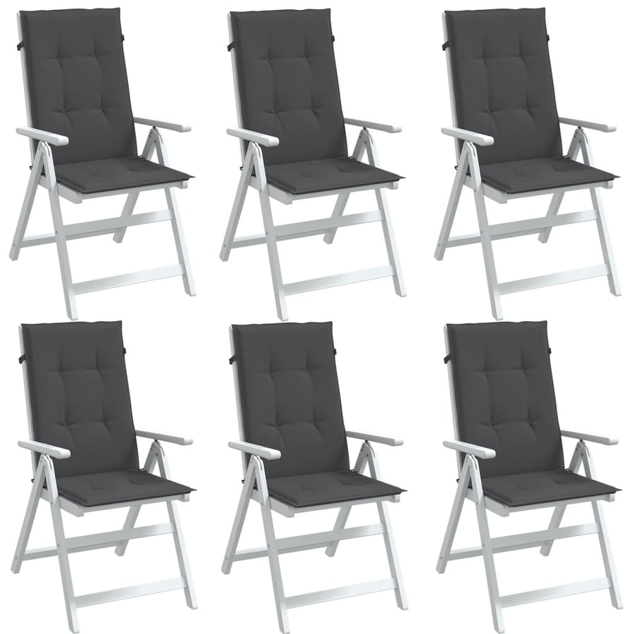 Highback Chair Cushions 6 pcs Melange Anthracite 120x50x4 cm