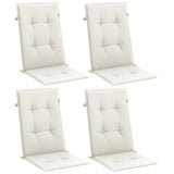 Highback Chair Cushions 4 pcs Melange Cream 120x50x4 cm Fabric