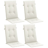Highback Chair Cushions 4 pcs Melange Cream 120x50x4 cm Fabric - Side View
