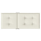 Highback Chair Cushions 4 pcs Melange Cream 120x50x4 cm Fabric - Close-Up Angle