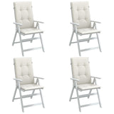 Highback Chair Cushions 4 pcs Melange Cream 120x50x4 cm Fabric