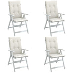 Highback Chair Cushions 4 pcs Melange Cream 120x50x4 cm Fabric